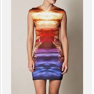 McQ Alexander McQueen sunset diamond stretch dress
